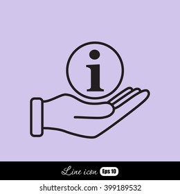 Line icon- information and hand