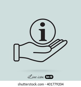 Line icon- information and hand