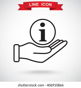 Line icon- information and hand