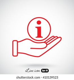 Line icon- information and hand