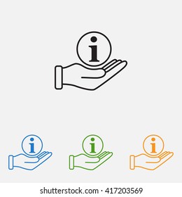 Line icon- information and hand