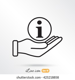 Line icon- information and hand