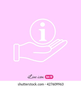 Line icon- information and hand