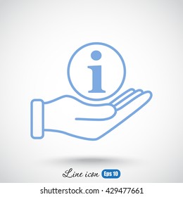 Line icon- information and hand