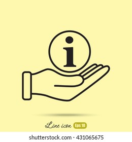 Line icon- information and hand