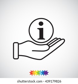 Line icon- information and hand