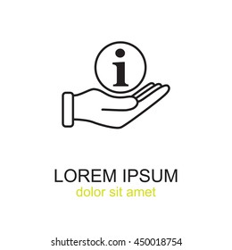 Line icon- information and hand