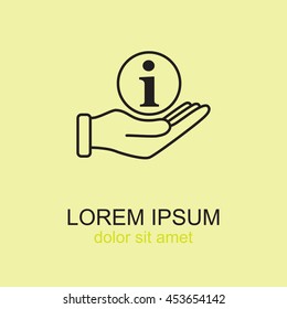 Line icon- information and hand