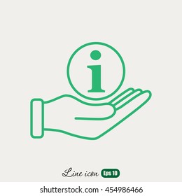 Line icon- information and hand