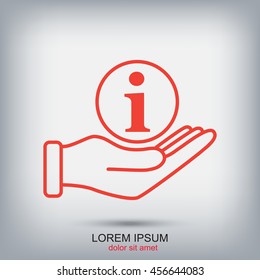 Line icon- information and hand