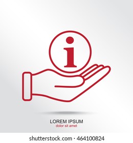 Line icon- information and hand