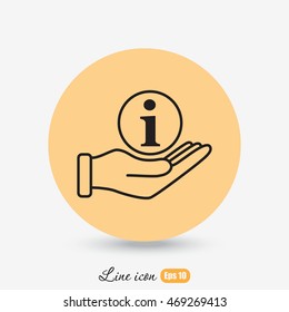 Line icon- information and hand