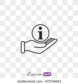 Line icon- information and hand