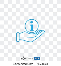 Line icon- information and hand