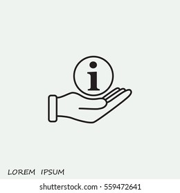 Line icon- information and hand