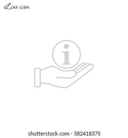 Line icon- information and hand