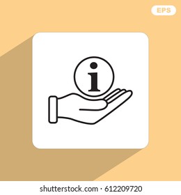 Line icon- information and hand