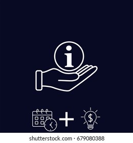 Line icon- information and hand
