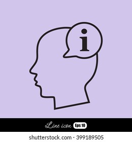 Line icon-  Information in the head