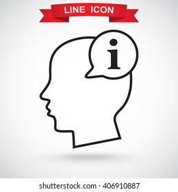 Line icon-  Information in the head