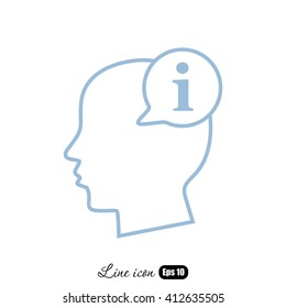 Line icon-  Information in the head