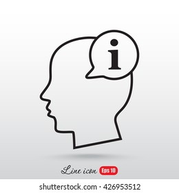 Line icon-  Information in the head