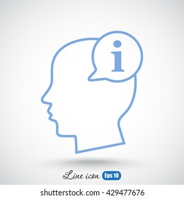 Line icon-  Information in the head