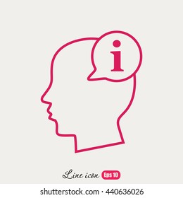 Line icon-  Information in the head
