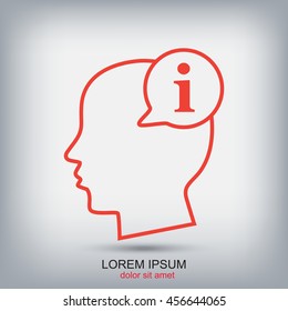 Line icon-  Information in the head