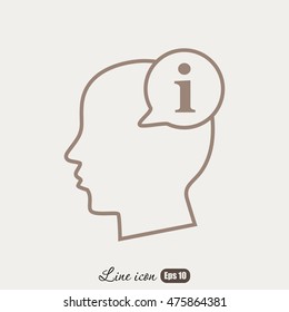 Line icon-  Information in the head