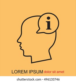 Line icon-  Information in the head