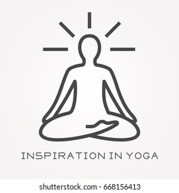 Line icon inspiration in yoga