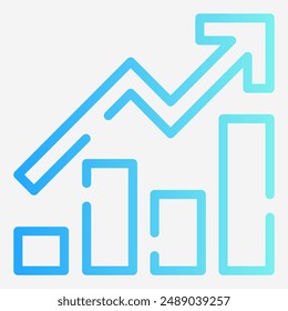  line icon for investment, finance, business, success, growth, money, economy, profit, graph