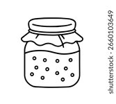 line icon Jam in a jar vector on white background
Vector line icon on white background