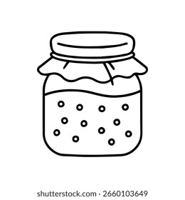 Icono de línea Jam en un Vector de tarro sobre fondo blanco
Icono de línea de Vector sobre fondo blanco