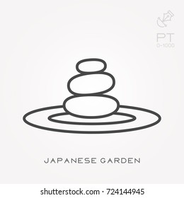 Line icon Japanese garden
