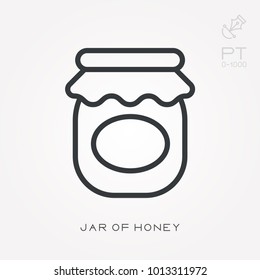 Line icon jar of honey
