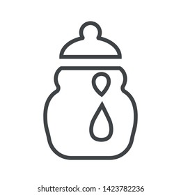 Line icon jar of honey. Simple vector illustration with ability to change.
