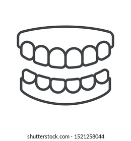 Line icon jaw. Simple vector illustration with ability to change.