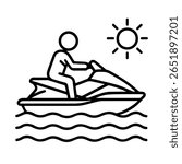 line icon jet skiing vector on white background
Vector icon on white background