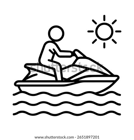 line icon jet skiing vector on white background
Vector icon on white background