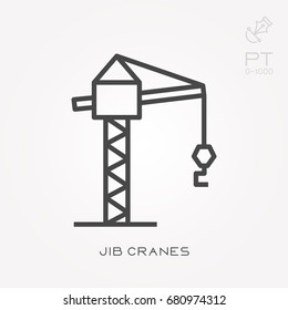 Line icon jib cranes