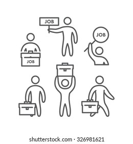 Line icon job search. Vector business symbol, logo and banner