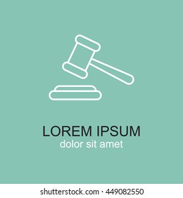 Line icon-  judge gavel