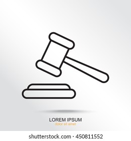 Line icon-  judge gavel