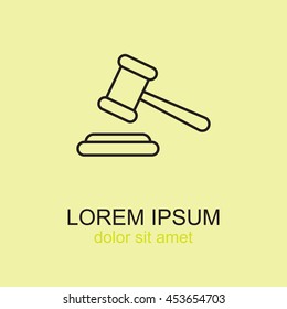Line icon-  judge gavel