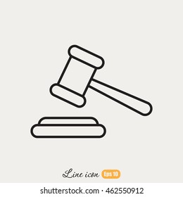 Line icon-  judge gavel