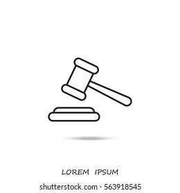 Line icon-  judge gavel