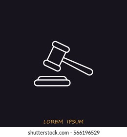 Line icon-  judge gavel
