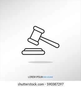 Line icon-  judge gavel